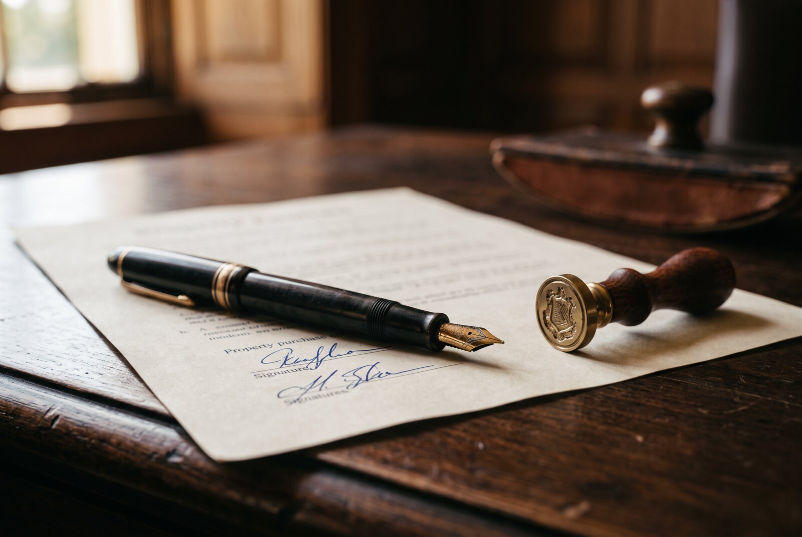 Steuerunterlagen und Füllfederhalter auf einem Schreibtisch